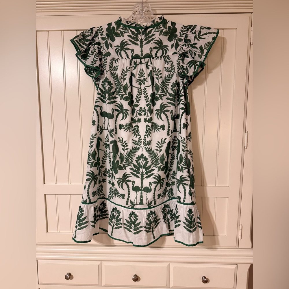 Sugarlips Davina White and Green Floral Printed Shift Mini Dress size Small - Picture 11 of 11